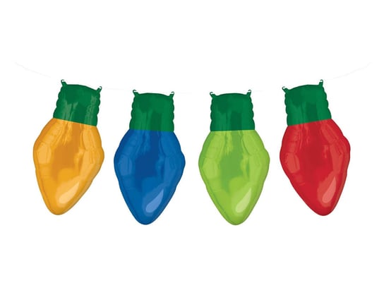 Zestaw balonów foliowych Lampki świąteczne - 4 szt. Amscan