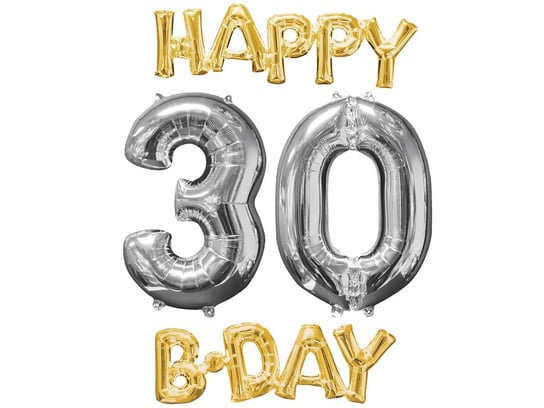 Zestaw balonów foliowych na 30 urodziny - 4 szt. Amscan