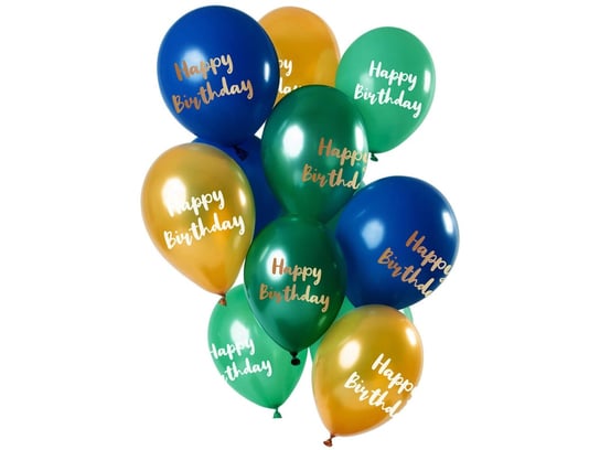 Zestaw balonów Happy Birthday - 30 cm - 12 szt. Folat