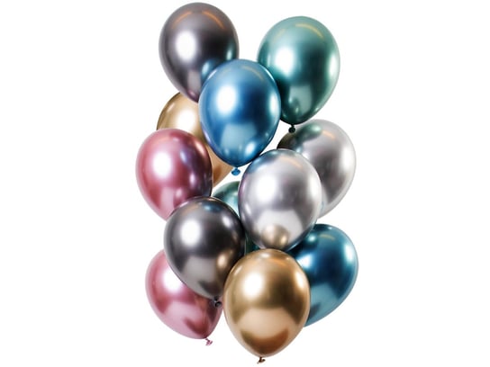 Zestaw balonów lateksowych Mirror mix kolorów - 33 cm - 12 szt. Folat