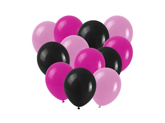 Zestaw balonów lateksowych różowo-czarny - 24 cm - 12 szt. Arpex