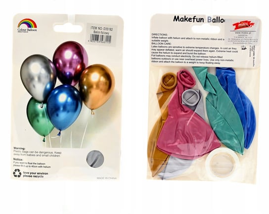 Zestaw Balonów Metaliczne Balony 40cm 5Szt Midex