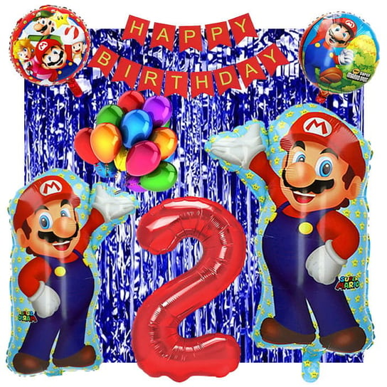 Zestaw Balonów Na 2 Urodziny Super Mario 22Szt Inna marka
