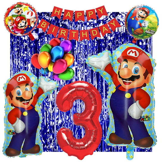 Zestaw Balonów Na 3 Urodziny Super Mario 22Szt Inna marka