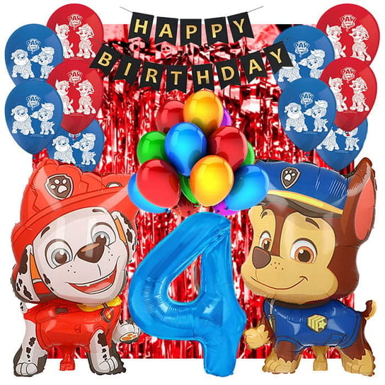 Zestaw Balonów Na 4 Urodziny Psi Patrol 28Szt Inna marka