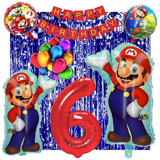 Zestaw Balonów Na 6 Urodziny Super Mario 22Szt Inna marka