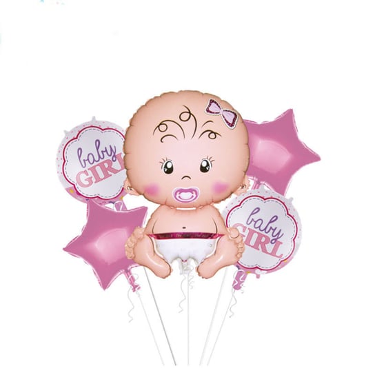 Zestaw balonów na Baby Shower "Baby Girl" 5el. Party spot