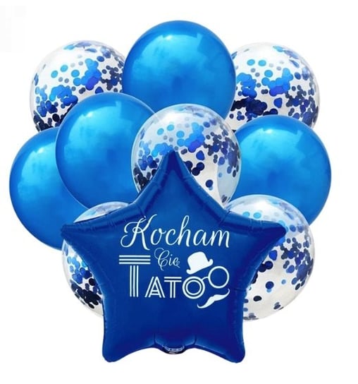 Zestaw balonów na Dzień Ojca Taty Urodziny Prezent Balony Kocham Cię Tato Szafran Limited