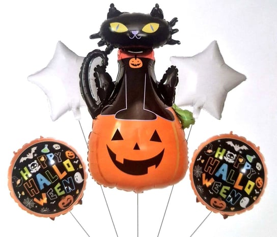 Zestaw balonów na Halloween Cat & Pumpkin 5 el. Miś Gustaw