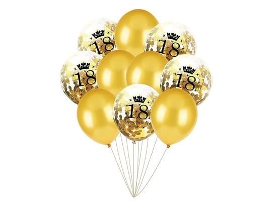 Zestaw Balonów Na Osiemnastkę - 30 Cm - 10 Szt. PartyPal