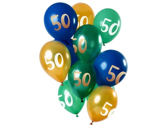 Zestaw balonów na pięćdziesiąte urodziny - 30 cm - 12 szt. Folat