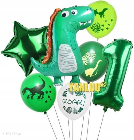 Zestaw Balonów na Roczek z Dinozaurem, 5 el. Party spot