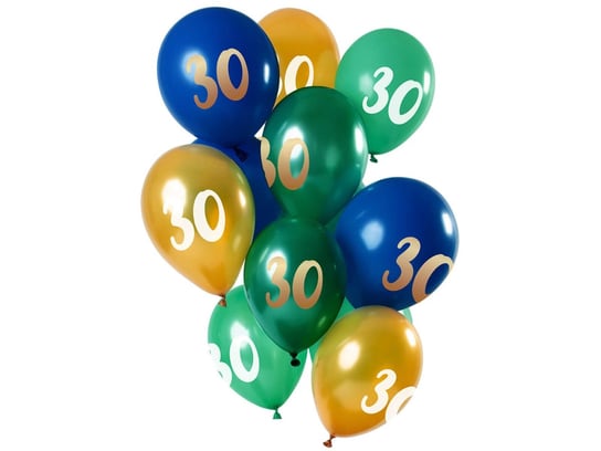 Zestaw balonów na trzydzieste urodziny - 30 cm - 12 szt. Folat