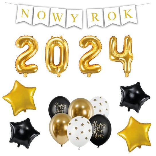 Zestaw balonów - Nowy Rok 2024 - balony na SYLWESTER OCHprosze