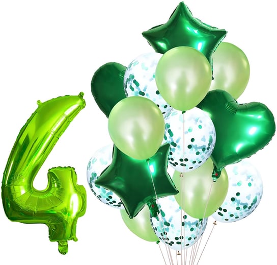 Zestaw Balonów Rocznica 4 Urodziny Hel Party 15Szt Hopki