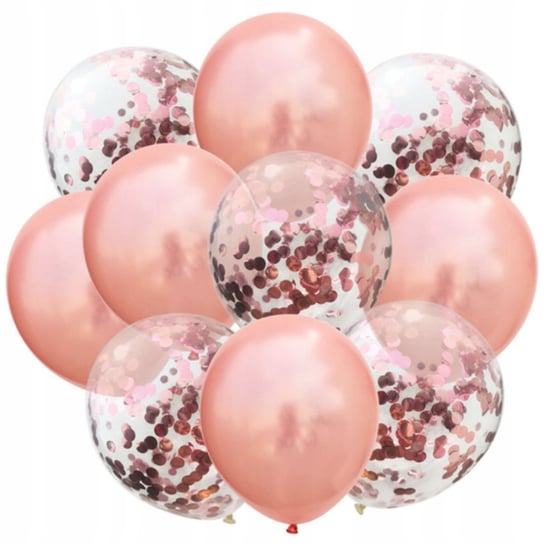 Zestaw Balonów Różowe Złoto 10Sztuk Urodziny JAMKO