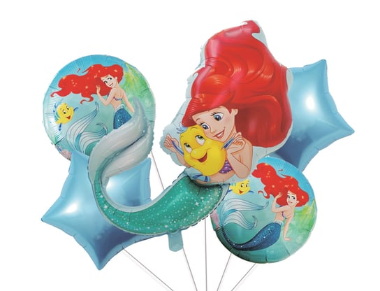 Zestaw balonów SYRENKA ARIEL, 5el, urodziny, kinderbal! Party spot