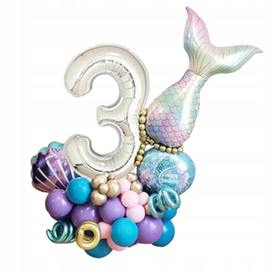 Zestaw Balonów Syrenka Cyfra 3 Morskie Urodziny Inna marka
