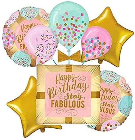 Zestaw balonów urodzinowych "Happy Birthday Stay Fabulous" 5 el Party spot