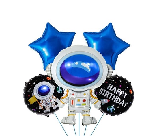 Zestaw balonów urodzinowych Kosmonauta, 5 el Miś Gustaw