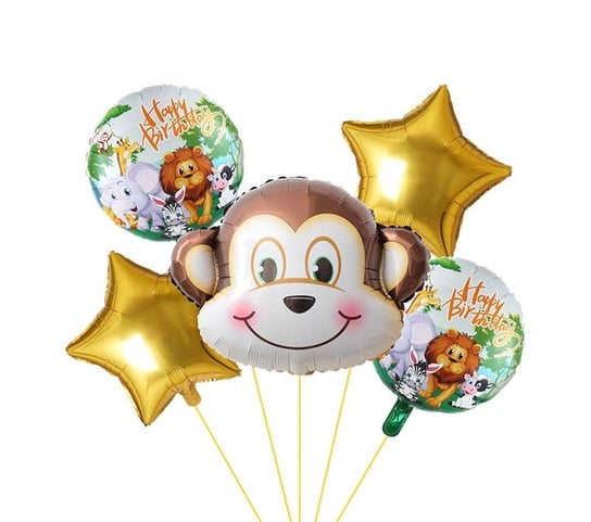 Zestaw balonów urodzinowych z Małpką 5 el Party spot