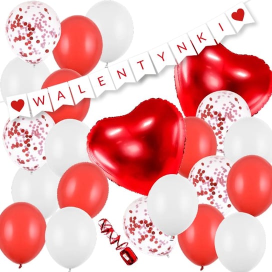 Zestaw Balonów Walentynki Czerwone Serca OCHprosze