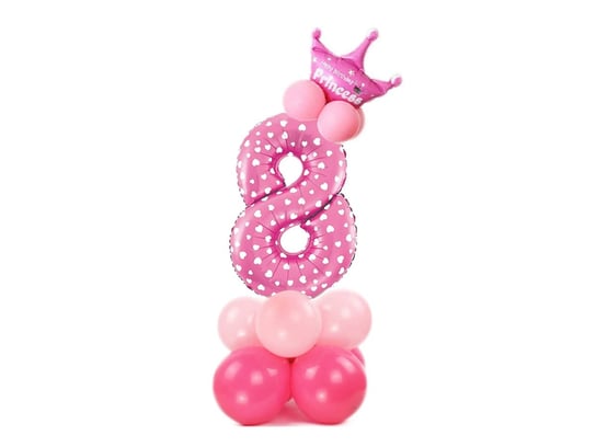Zestaw Balonów Z Cyfrą Osiem Różowy - 15 Szt. PartyPal