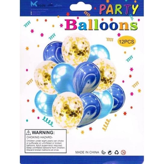 Zestaw balonów z złotym konfetti 30cm 12szt BSC-396 go-party