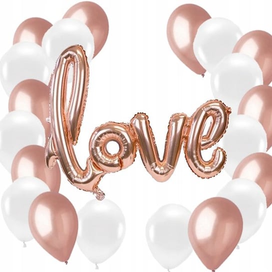 Zestaw Balony 20 Szt + Love Rose Gold Panieński Inna marka