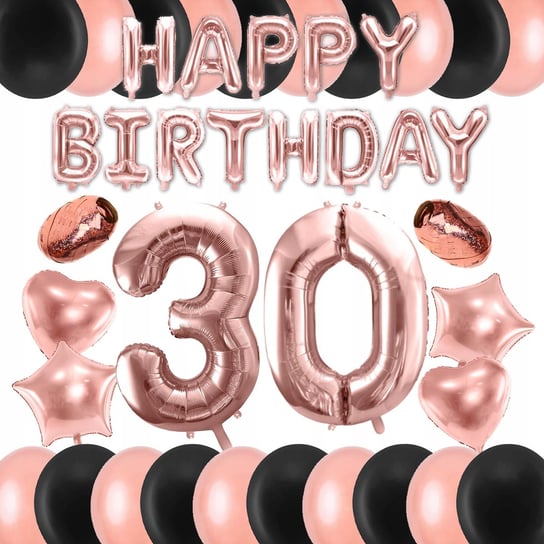 Zestaw Balony Rose Gold 30 Urodziny Happy Birthday Inna marka