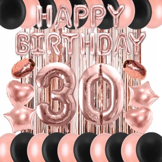 Zestaw Balony Rose Gold 30 Urodziny Kurtyna Napis Inna marka