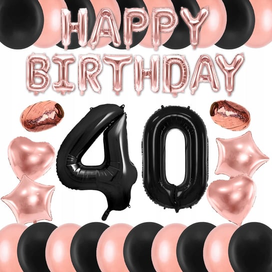 Zestaw Balony Rose Gold 40 Urodziny Happy Birthday Inna marka