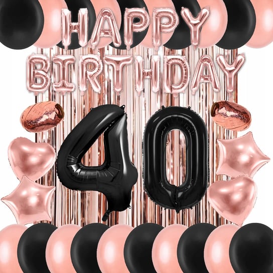 Zestaw Balony Rose Gold 40 Urodziny Kurtyna Napis Inna marka