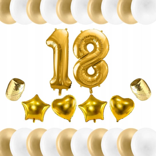Zestaw Balony Złoty Biały Na 18 Urodziny Inna marka