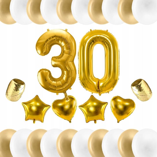 Zestaw Balony Złoty Biały Na 30 Urodziny Inna marka