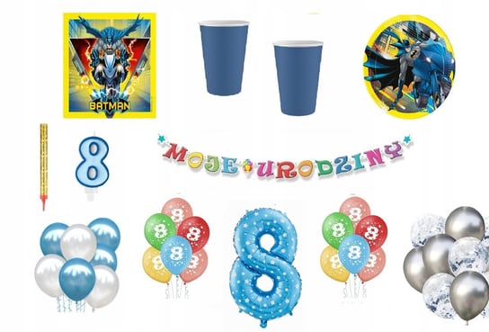 Zestaw Batman Superman 8 Urodziny Balony ImprezCzas