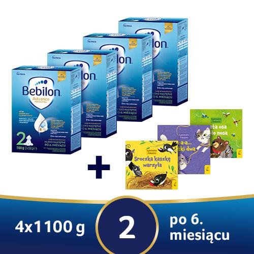 Zestaw Bebilon Advance 2 4X1100G + 3 Książki Bebilon