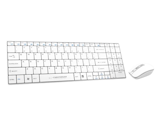 Zestaw bezprzewodowy klawiatura + mysz 2.4GHZ USB Esperanza LIBERTY biały Esperanza