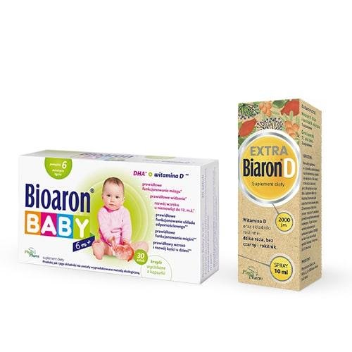 Zestaw Biaron Baby Suplement diety, 30 kaps. + Biaron D Extra Spray Phytopharm