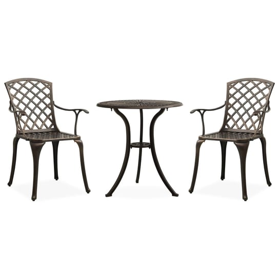 Zestaw bistro aluminiowy brązowy 2 krzesła + stół Zakito Europe