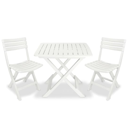 Zestaw bistro ogrodowy, 1 stół + 2 krzesła, biały, Inna marka