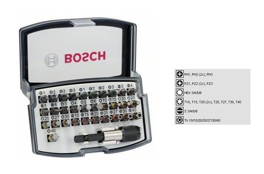 Zestaw Bitów Extra Hard Do Wkrętarek, 32 Szt. Bosch