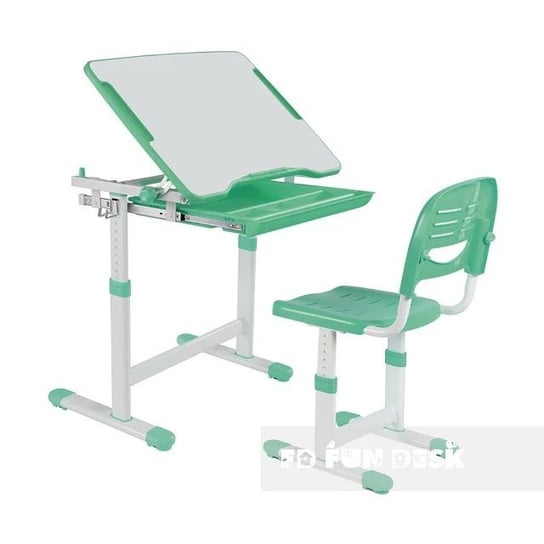 Zestaw Biurko+Krzesło ZIELONE Regulowane DZIECKO Fun Desk