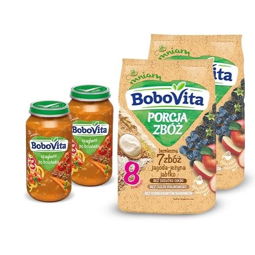 Zestaw Bobovita 2X Spaghetti + 2Xkaszka Bezmleczna BoboVita