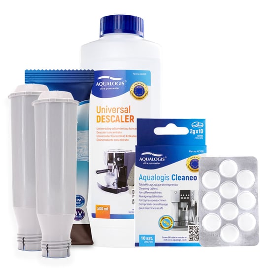 Zestaw Bosch - AL-Tes46 2szt, Uniwersalny Odkamieniacz 500ml, Tabletki Czyszczęce Aqualogis Cleaneo Aqualogis