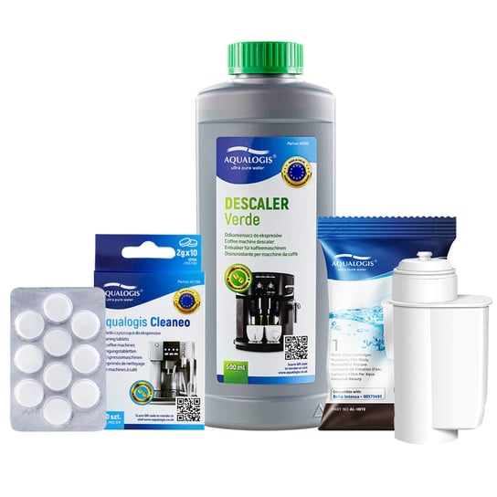 Zestaw Bosch - Filtr Al-Inte, Odkamieniacz Aqualogis Verde 500ml, Cleaneo Aqualogis