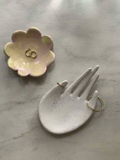 Zestaw Ceramiczna Dłoń i Miseczka Kwiat na Biżuterię Maison Fragile