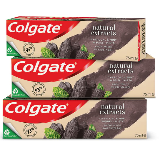 Zestaw COLGATE NATURAL pasta z aktywnym węglem 3x75ml Colgate