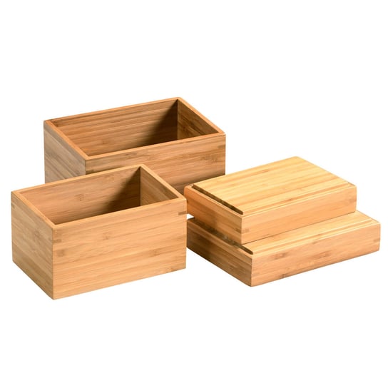 Zestaw czterech pudełek do przechowywania, bambus, Kesper Kesper