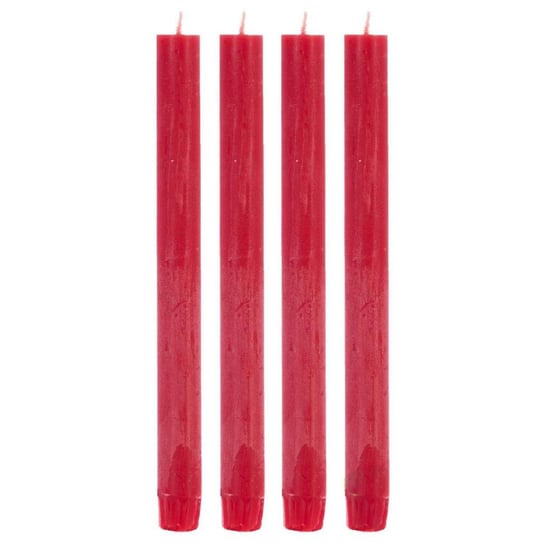 Zestaw czterech rustykalnych świec 5FIVE SIMPLE SMART, czerwony, 24,7cm 5five Simple Smart